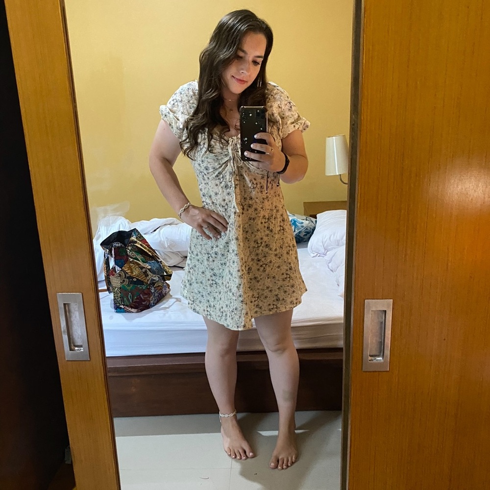 H&M white floral dress